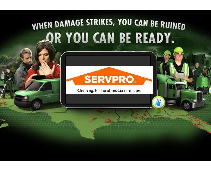 photo of SERVPRO emergency ready profile text with photos of worried adults
